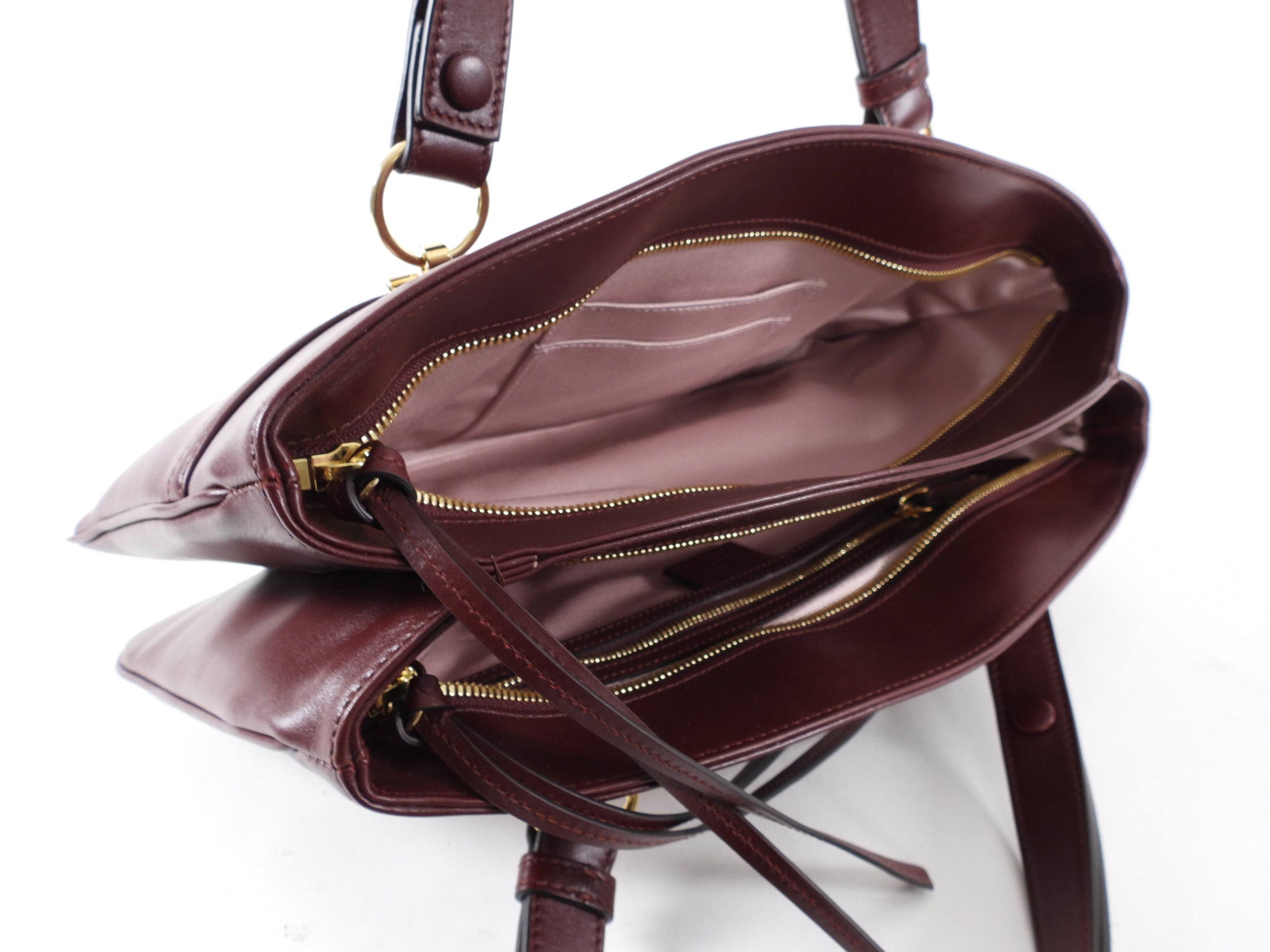 Gucci Burgundy Arli Handle Large GG Logo Bag