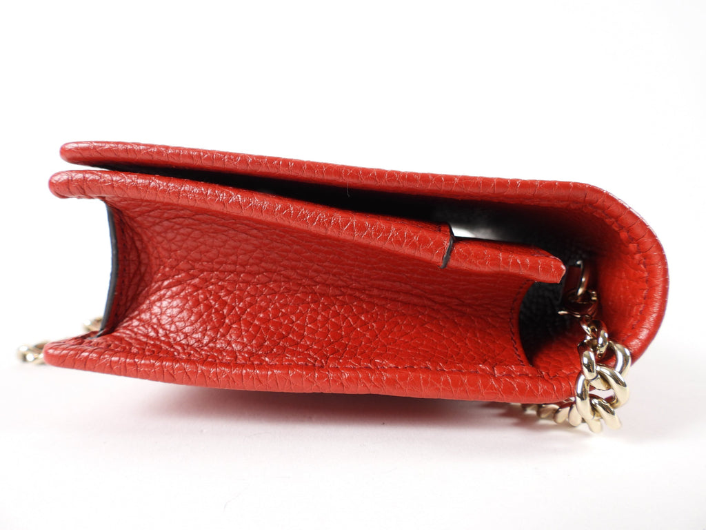 Gucci Soho Wallet on Chain GG Logo Red Bag