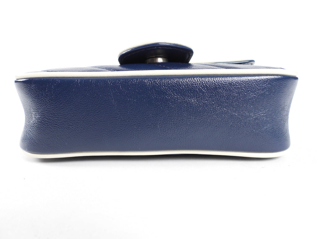 Gucci Navy Torchon Leather Super Mini Crossbody Bag