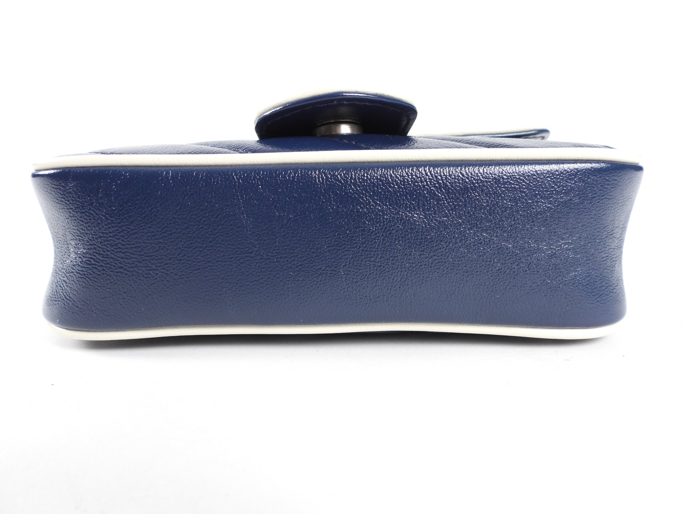 Gucci Navy Torchon Leather Super Mini Crossbody Bag