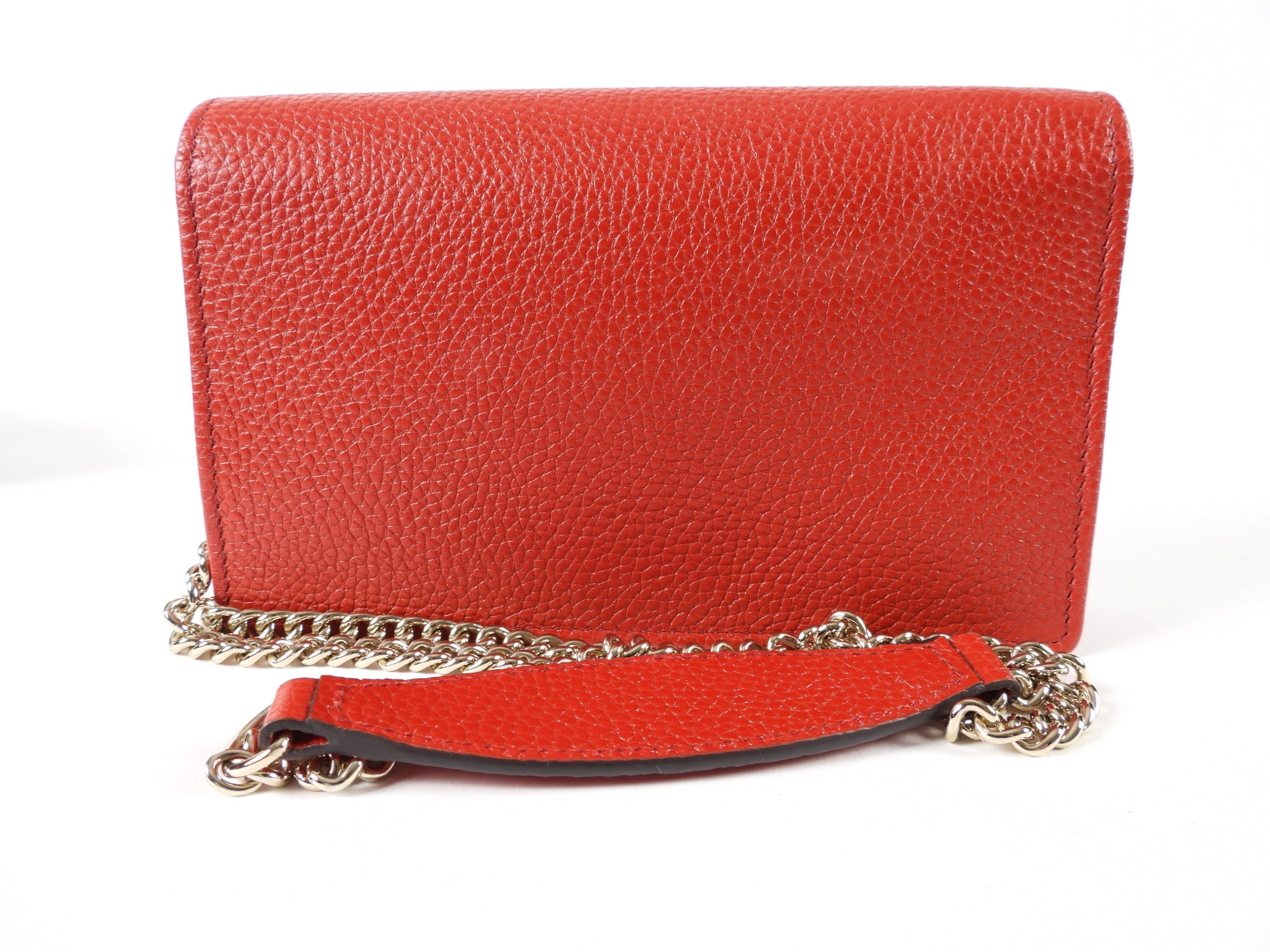 Gucci Soho Wallet on Chain GG Logo Red Bag