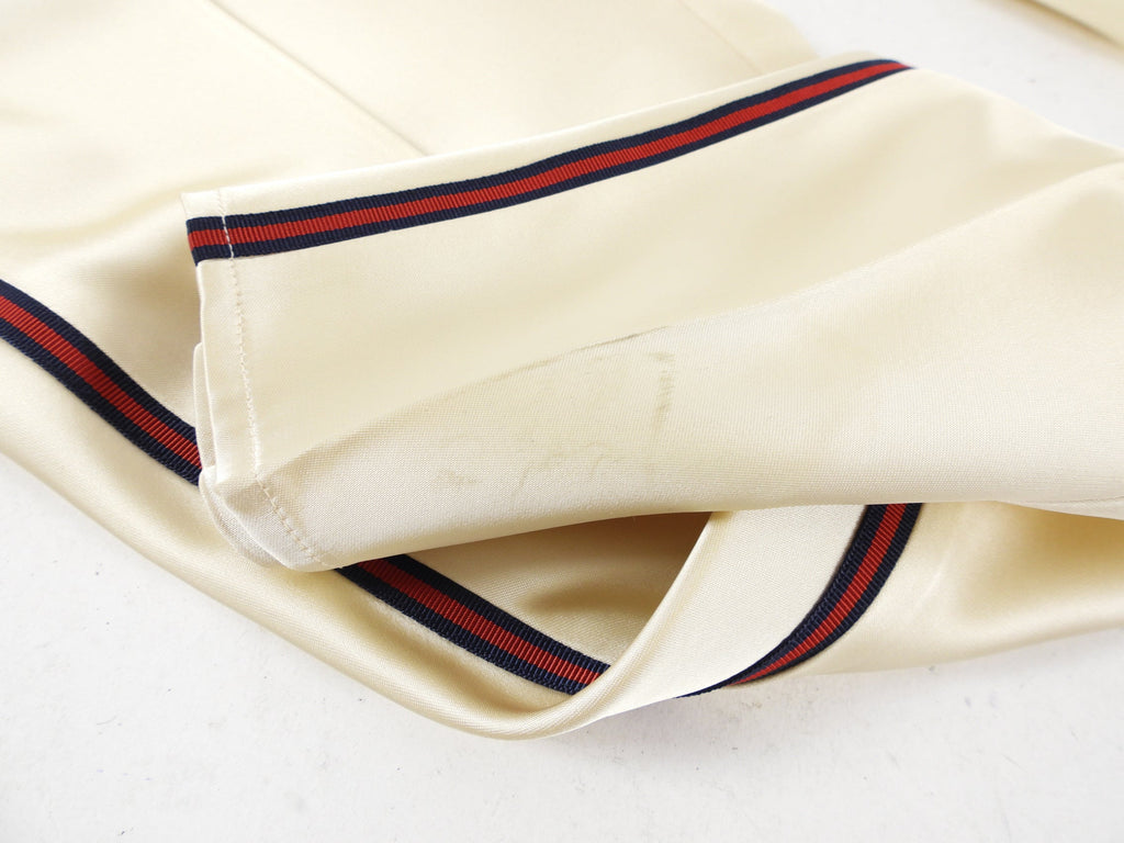 Gucci Ivory Satin Loved Baseball Jersey Pants Suit - XS /0/ 2