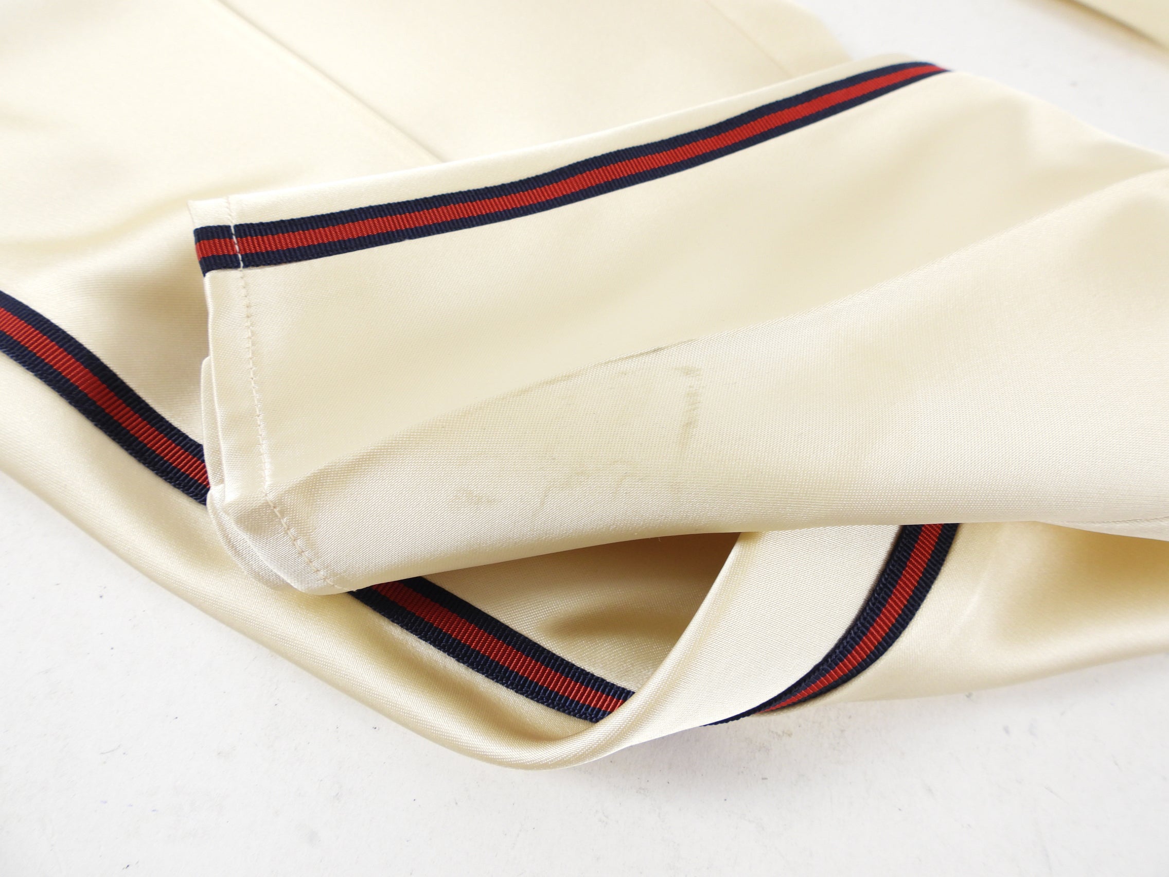 Gucci Ivory Satin Loved Baseball Jersey Pants Suit - XS /0/ 2