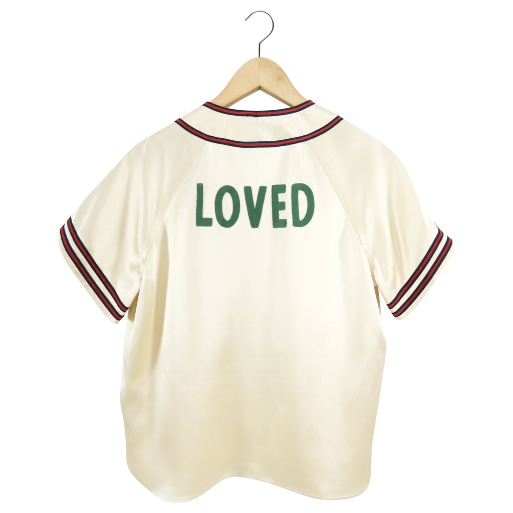 Gucci Ivory Satin Loved Baseball Jersey Pants Suit - XS /0/ 2