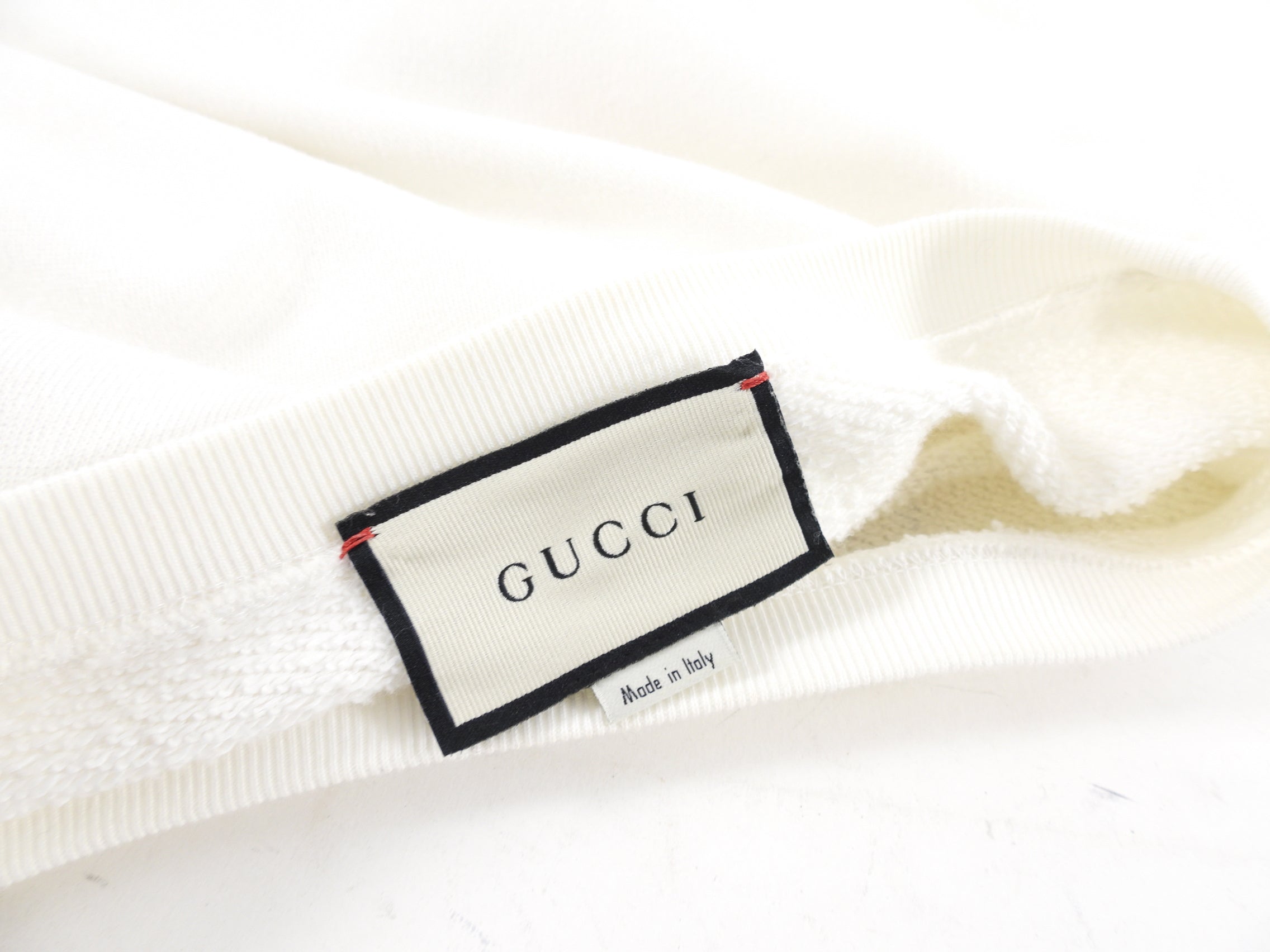 Gucci White Logo Sweatshirt with Teddy Bear