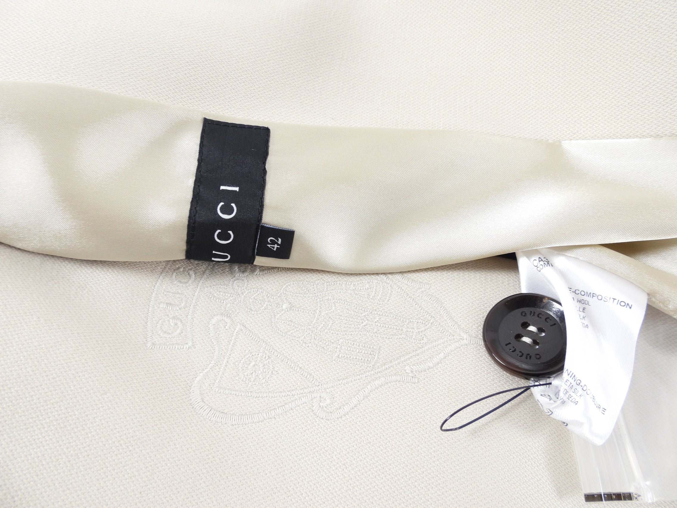 Gucci Light Beige Wool Long Coat - IT42 / USA 6
