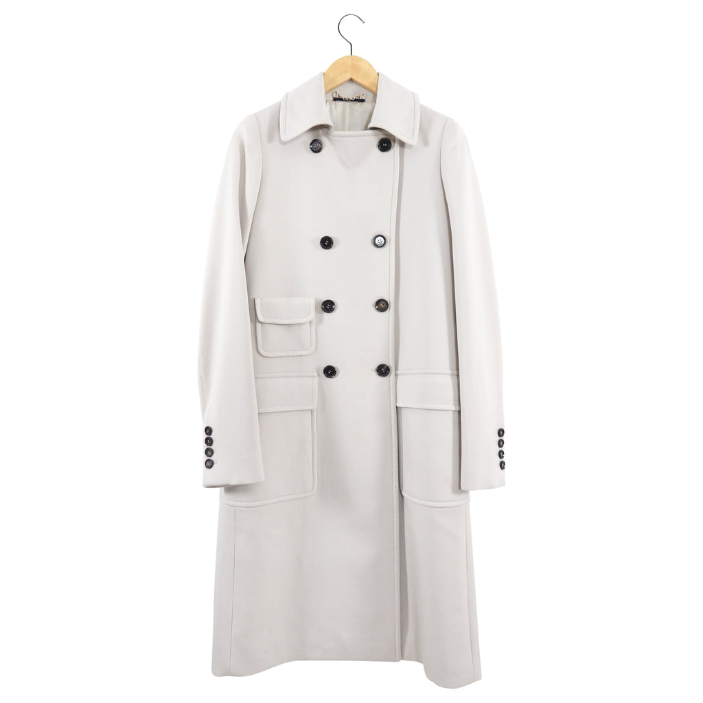 Gucci Light Beige Wool Long Coat - IT42 / USA 6