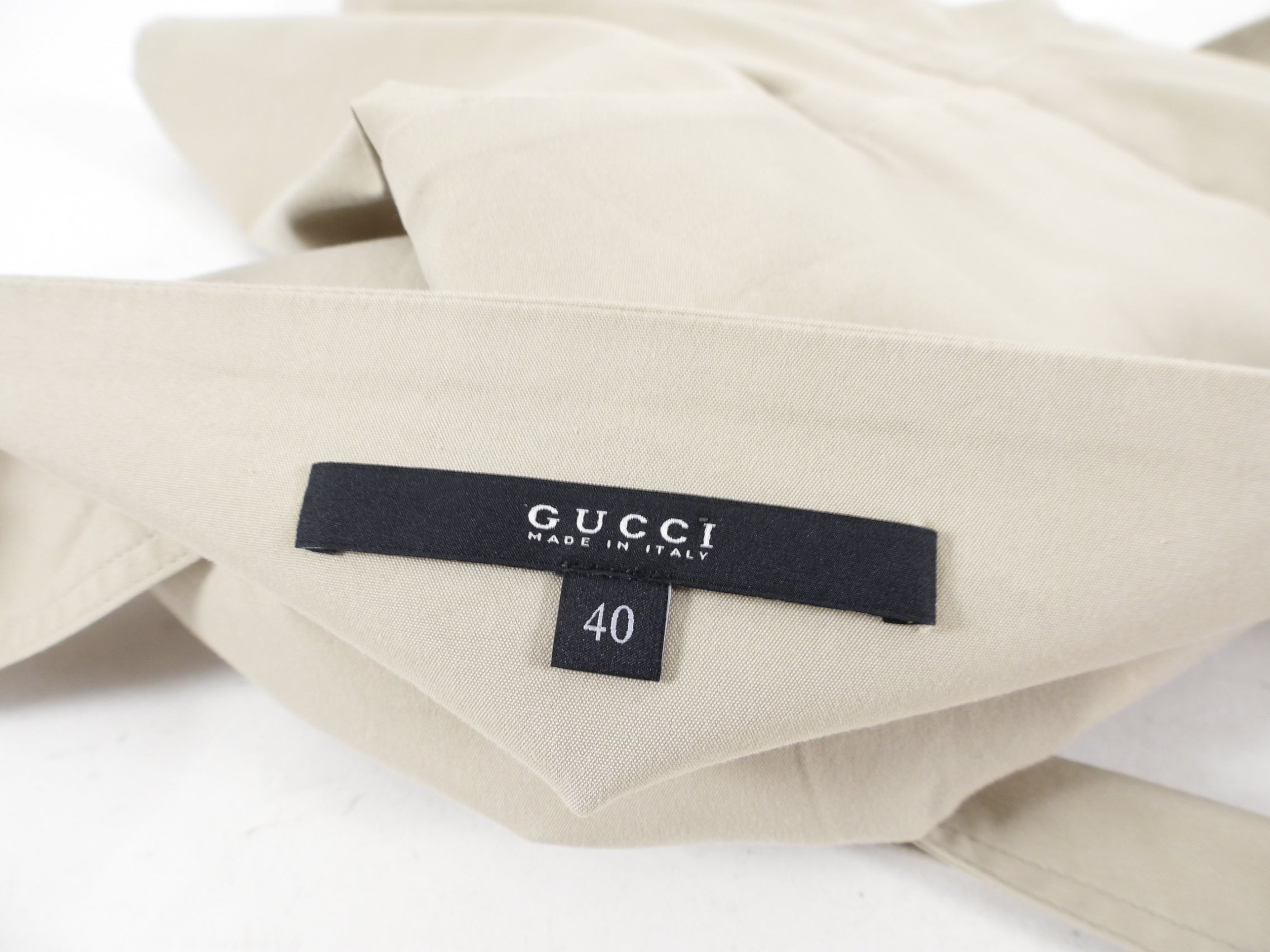 Gucci Beige Cotton Sleeveless Top with Sash Belt - IT40 / USA 4