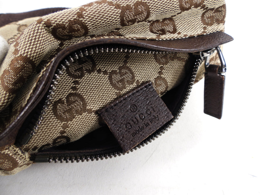Gucci Brown Monogram Canvas and Leather Belt Bag