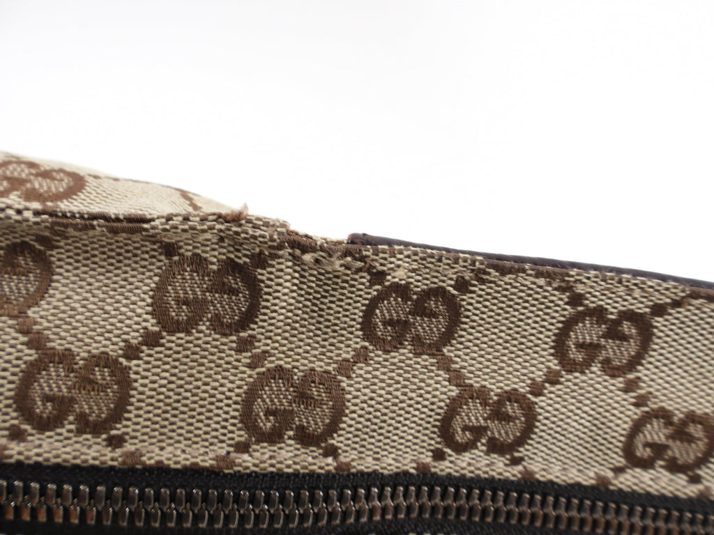 Gucci Brown Monogram Canvas and Leather Belt Bag