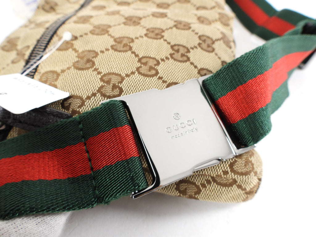 Gucci Brown Monogram Canvas and Leather Web Belt Bag