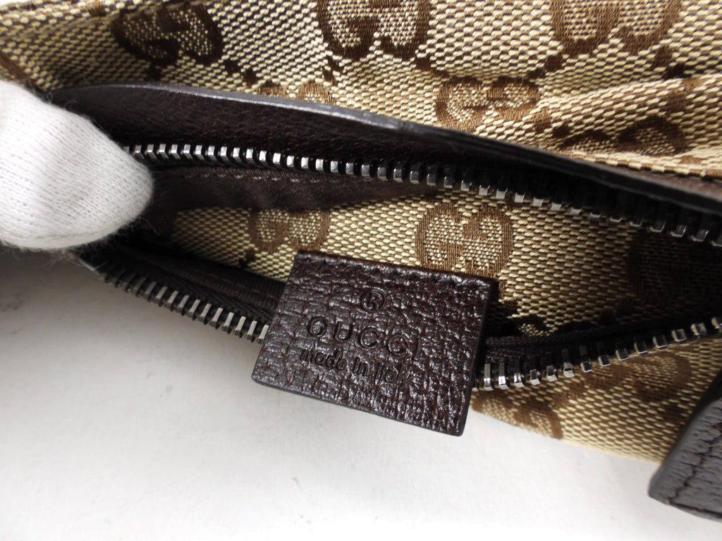 Gucci Brown Monogram Canvas and Leather Web Belt Bag
