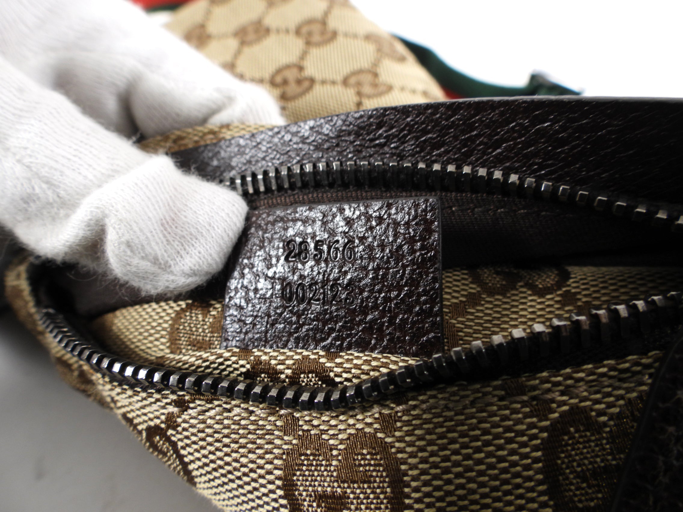 Gucci Brown Monogram Canvas and Leather Web Belt Bag