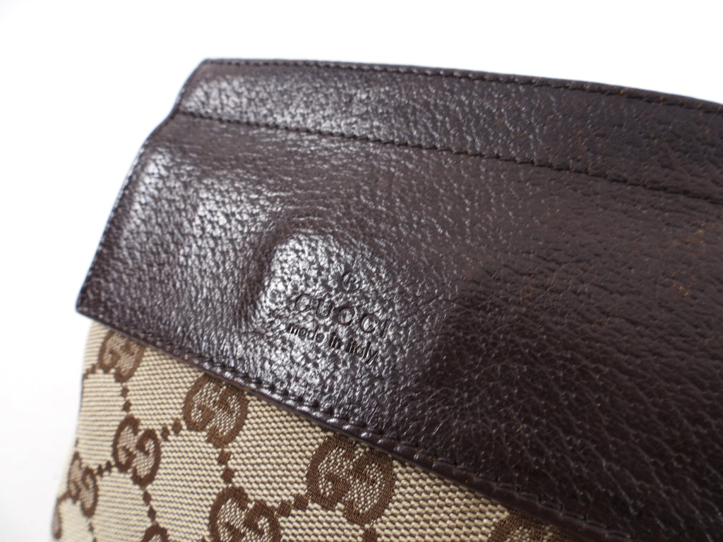 Gucci Brown Monogram Canvas and Leather Belt Bag