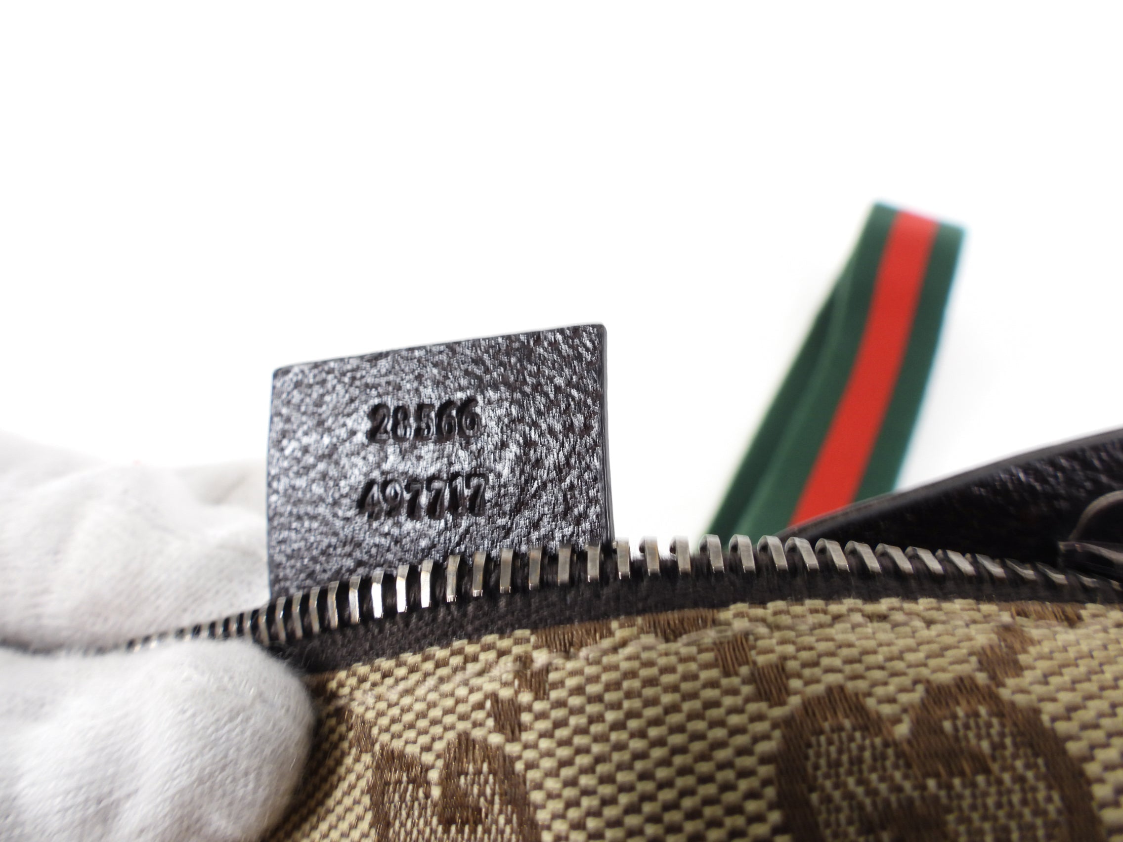 Gucci Brown Monogram Canvas Web Stripe Belt Bag Fanny Pack