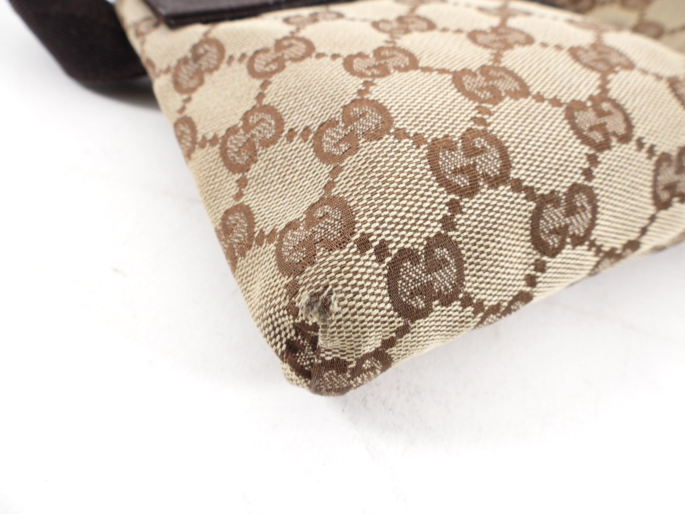 Gucci Brown Monogram Canvas and Leather Belt Bag