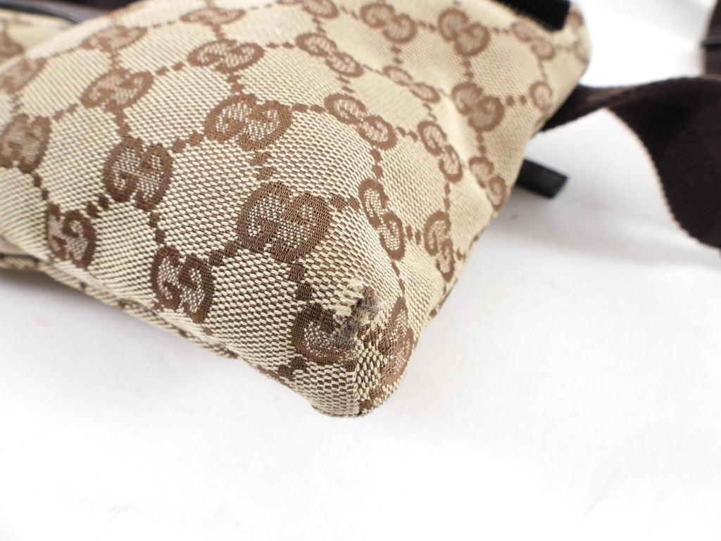 Gucci Brown Monogram Canvas and Leather Belt Bag