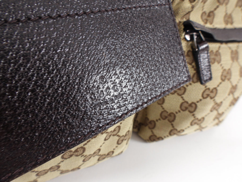 Gucci Brown Monogram Canvas Web Stripe Belt Bag Fanny Pack