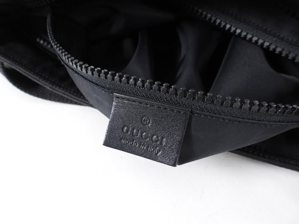 Gucci Black Nylon Web Stripe Messenger Crossbody Bag