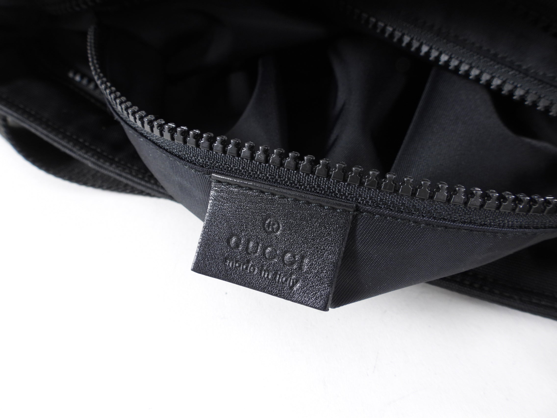 Gucci Black Nylon Web Stripe Messenger Crossbody Bag