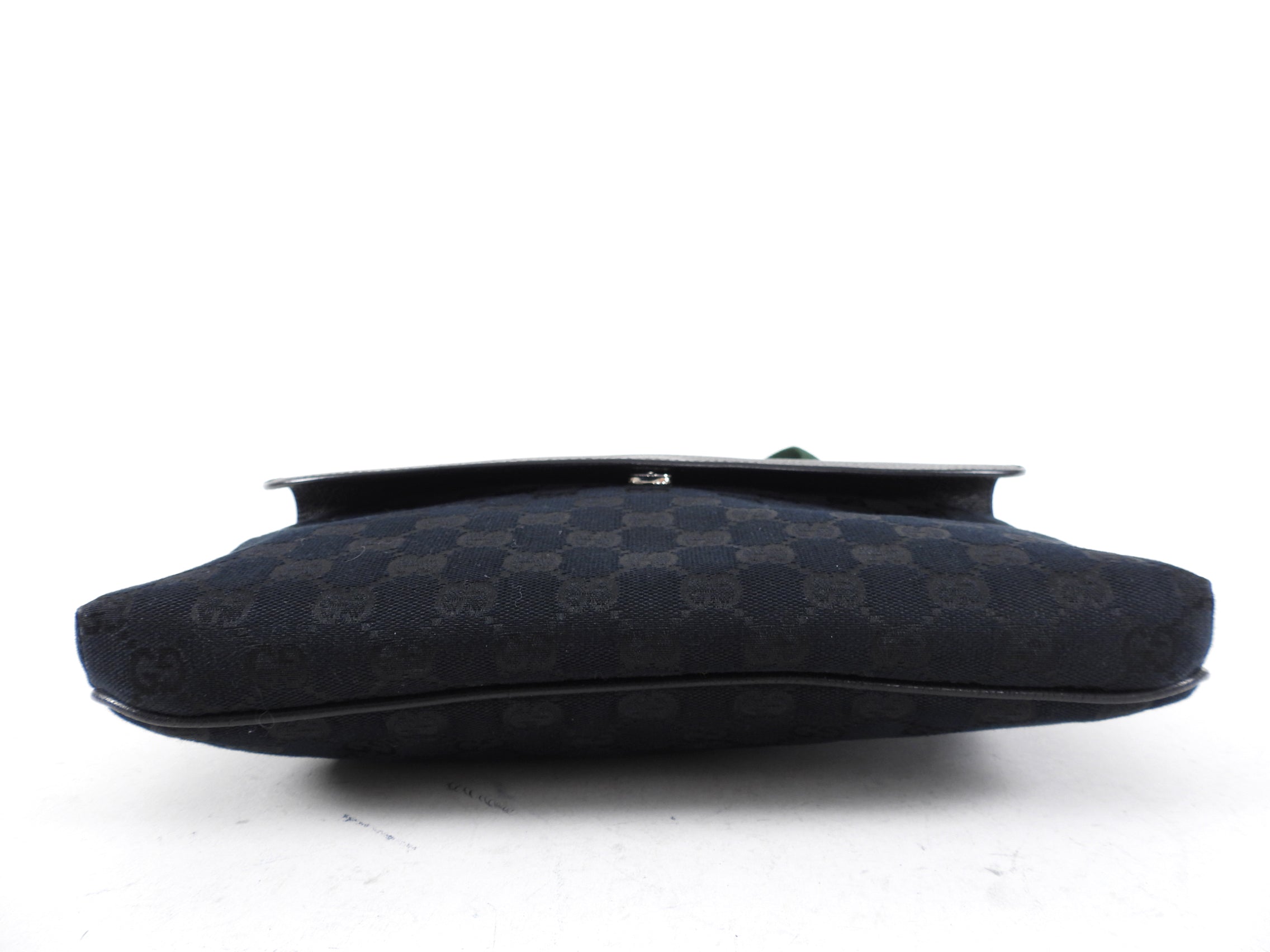 Gucci Black Monogram Canvas and Leather Messenger Bag