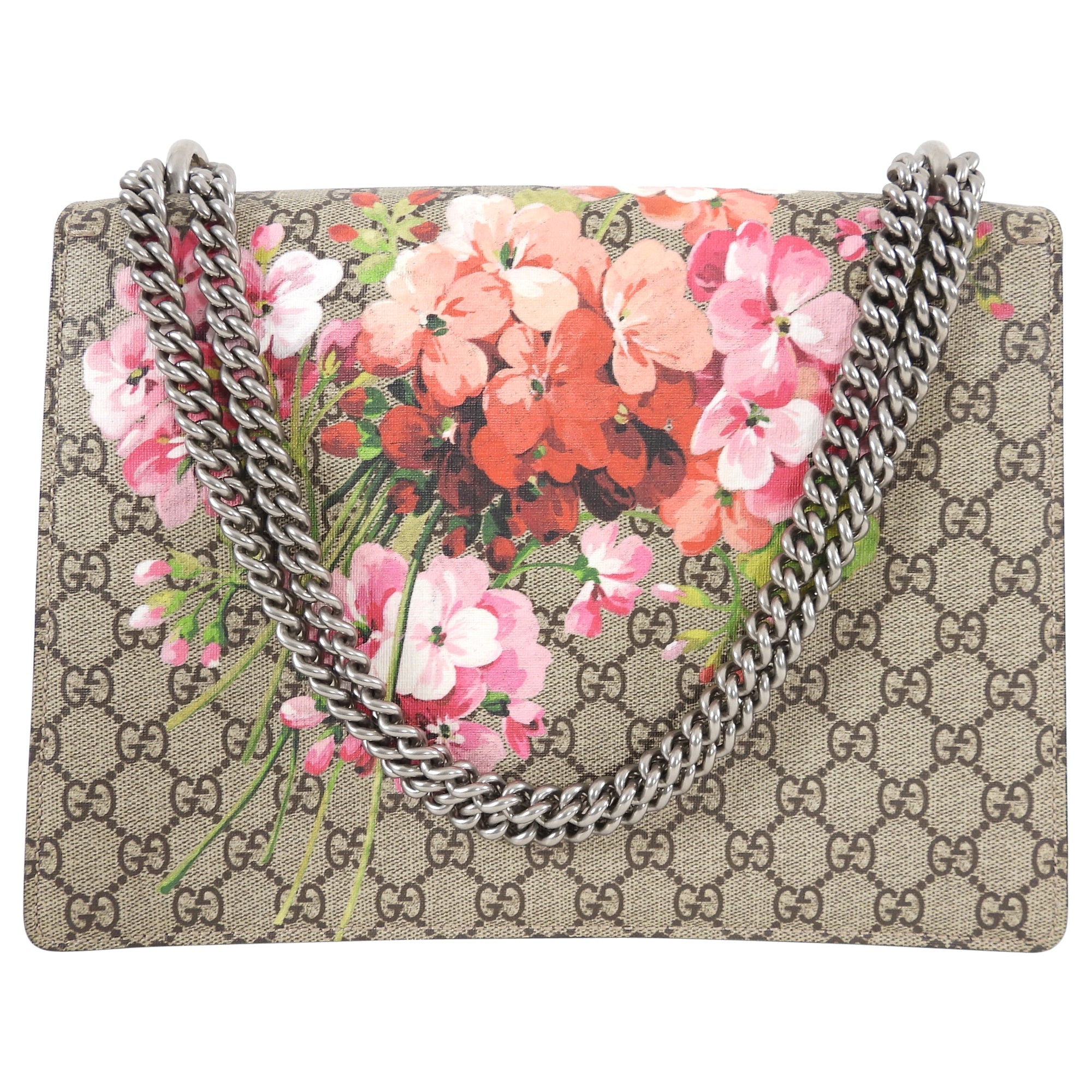 Gucci GG Blooms Dionysus Supreme Medium Pink and Red Bag