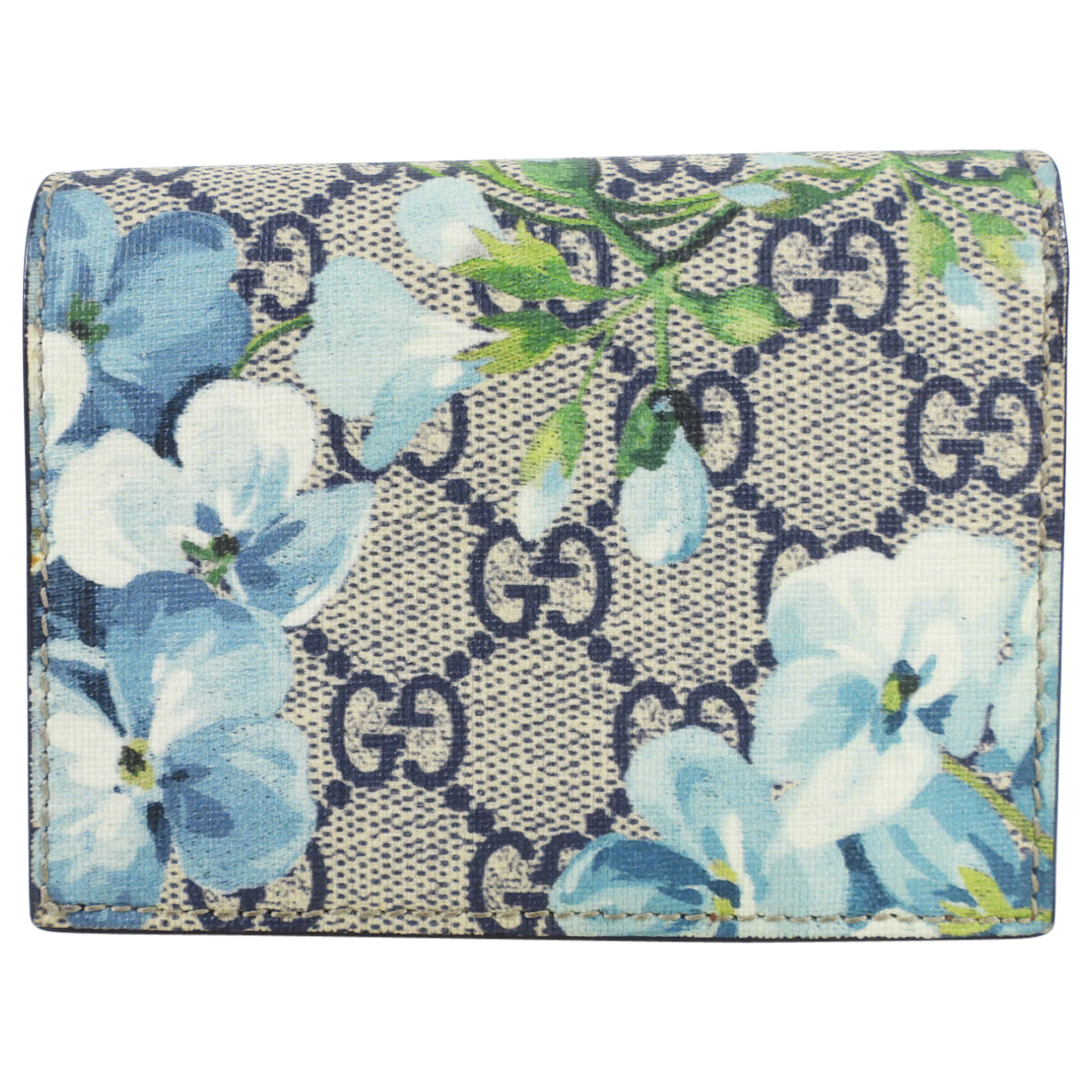 Gucci Blooms Supreme Blue and Red Floral Bifold Wallet