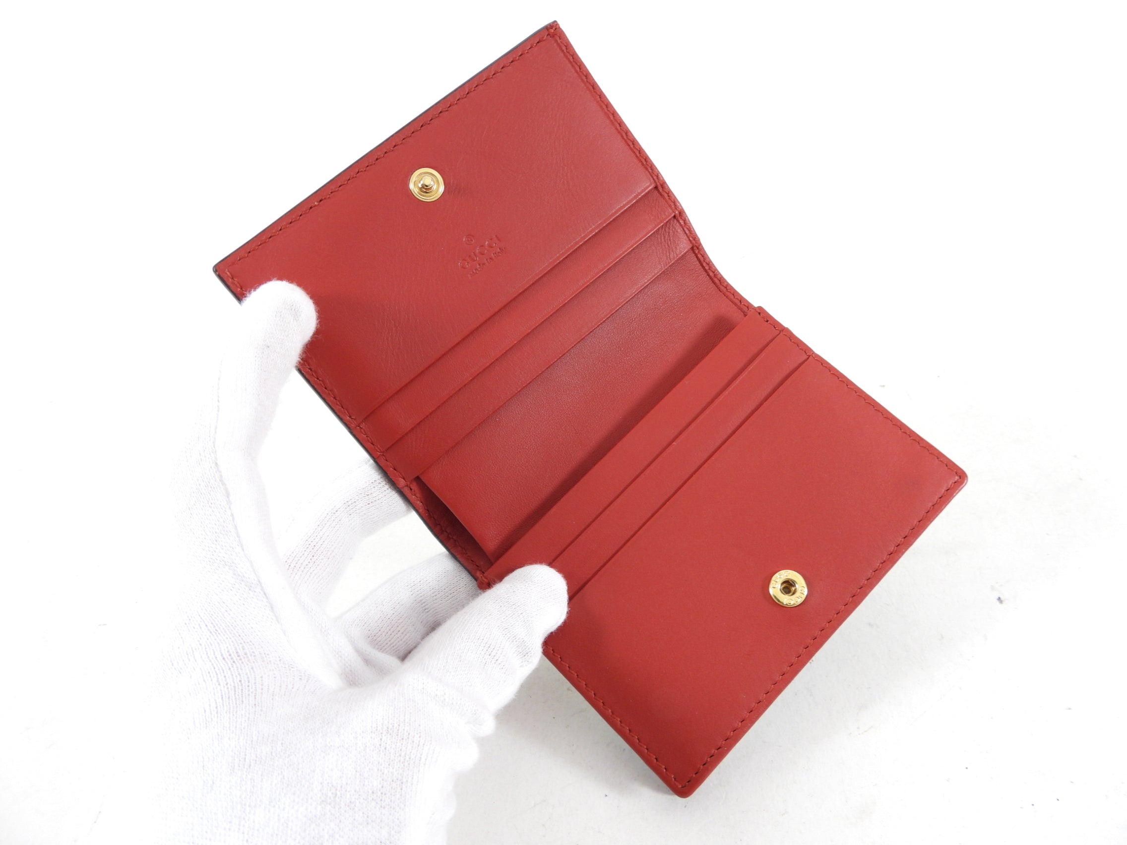 Gucci Blooms Supreme Blue and Red Floral Bifold Wallet