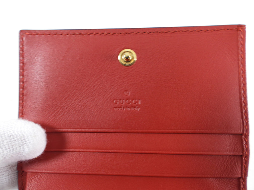 Gucci Blooms Supreme Blue and Red Floral Bifold Wallet