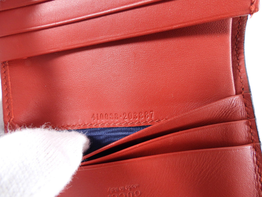 Gucci Blooms Supreme Blue and Red Floral Bifold Wallet