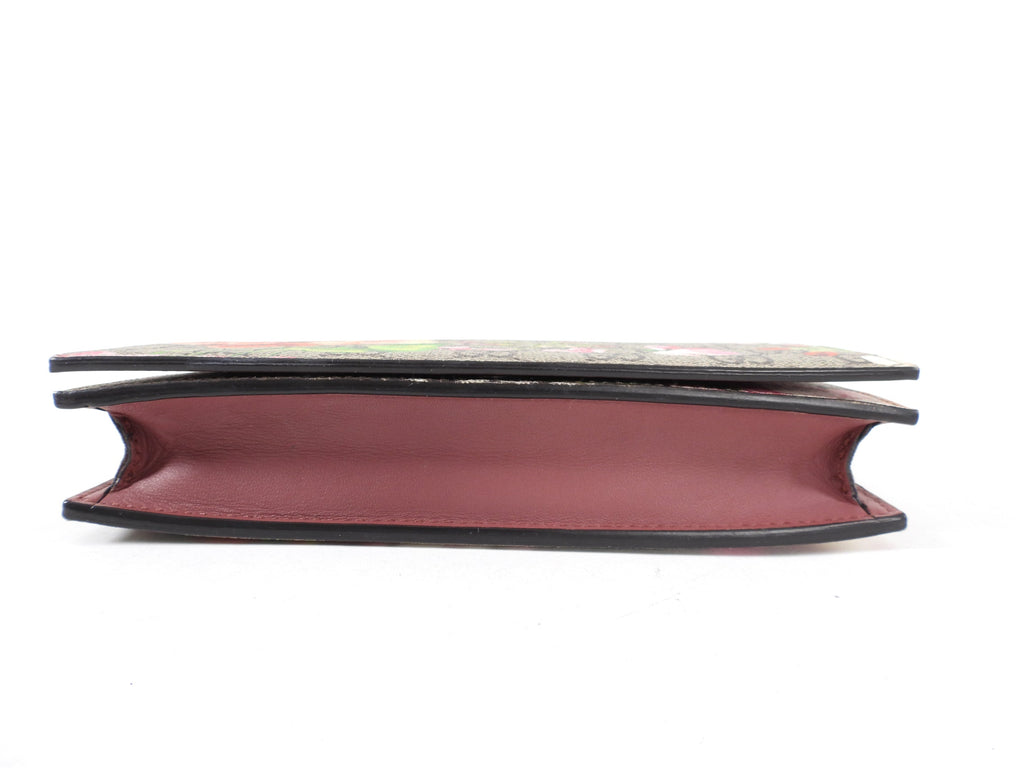 Gucci Blooms Monogram Supreme Pink Floral Wallet on Chain