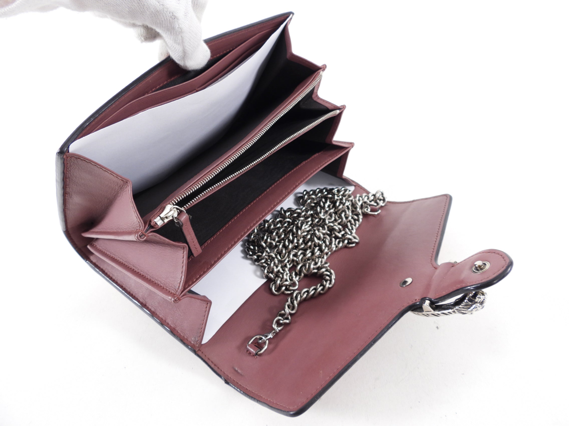 Gucci Blooms Dionysus Pink Floral Monogram Wallet on Chain Crossbody
