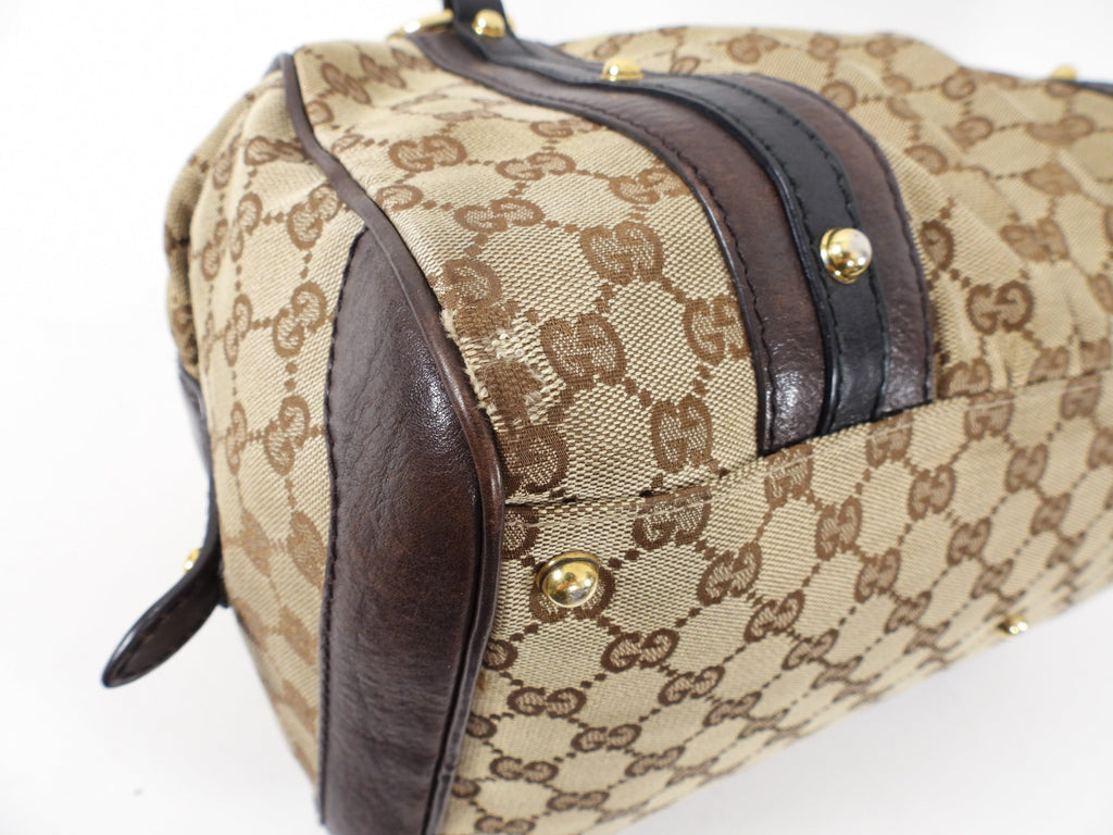 Gucci Monogram Canvas Interlocking Icon Medium Boston Bag