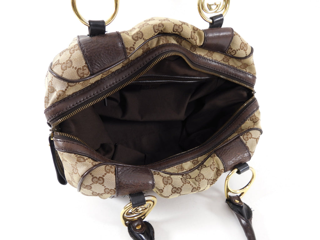 Gucci Monogram Canvas Interlocking Icon Medium Boston Bag