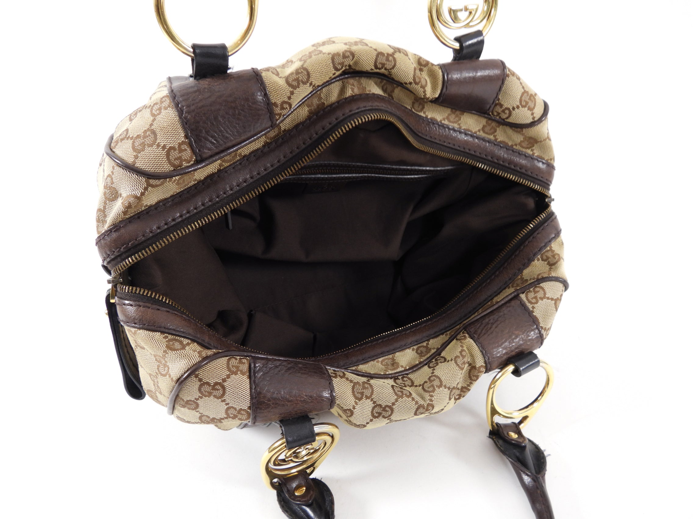 Gucci Monogram Canvas Interlocking Icon Medium Boston Bag