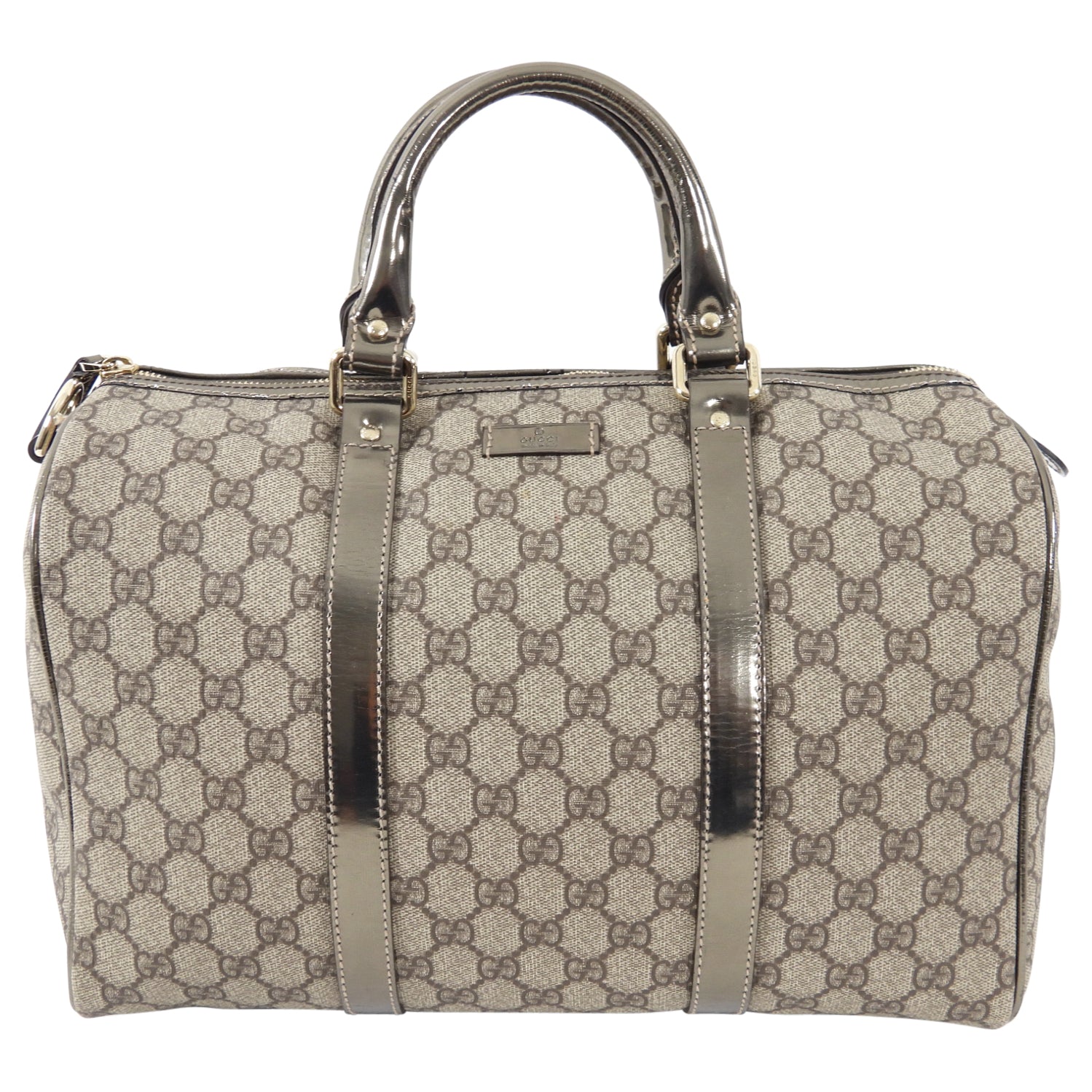 Gucci Monogram Supreme Boston Joy Pewter Bag