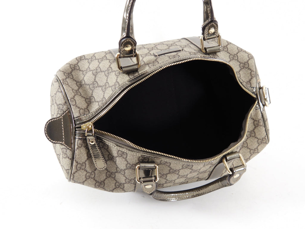 Gucci Monogram Supreme Boston Joy Pewter Bag