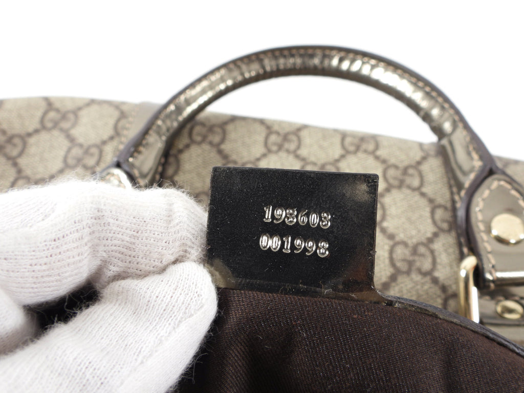 Gucci Monogram Supreme Boston Joy Pewter Bag