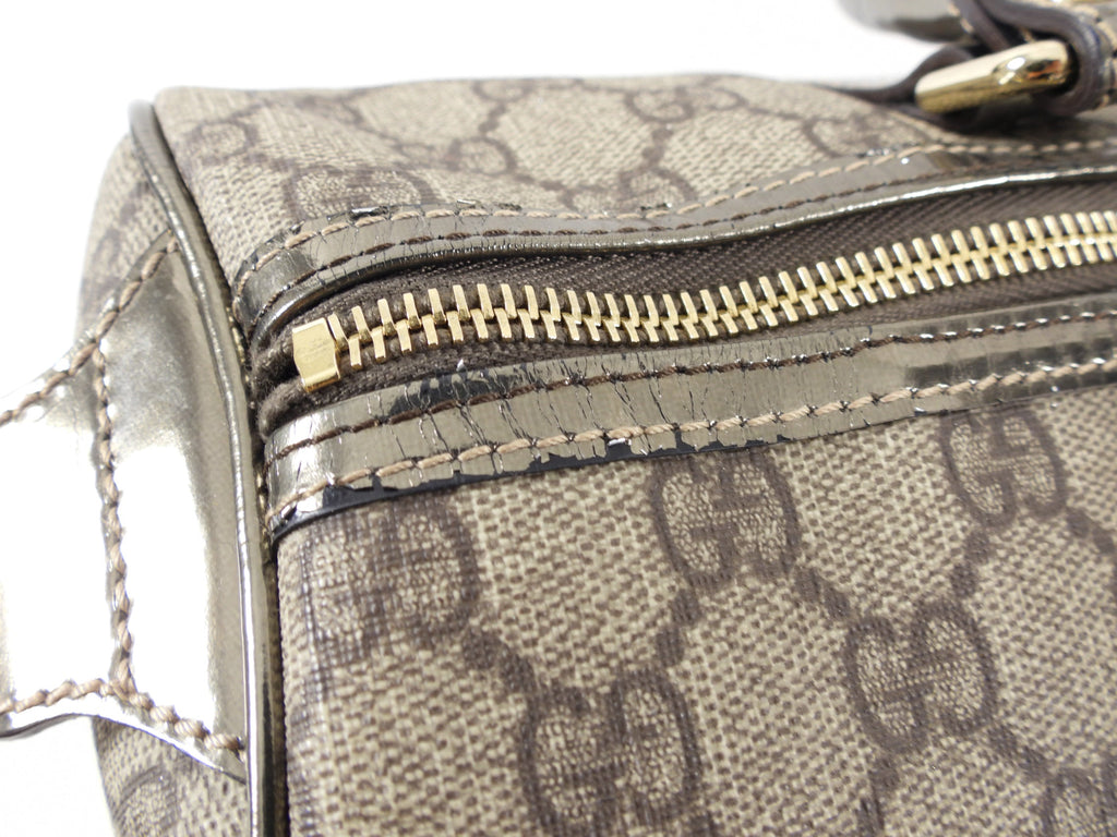 Gucci Monogram Supreme Boston Joy Pewter Bag
