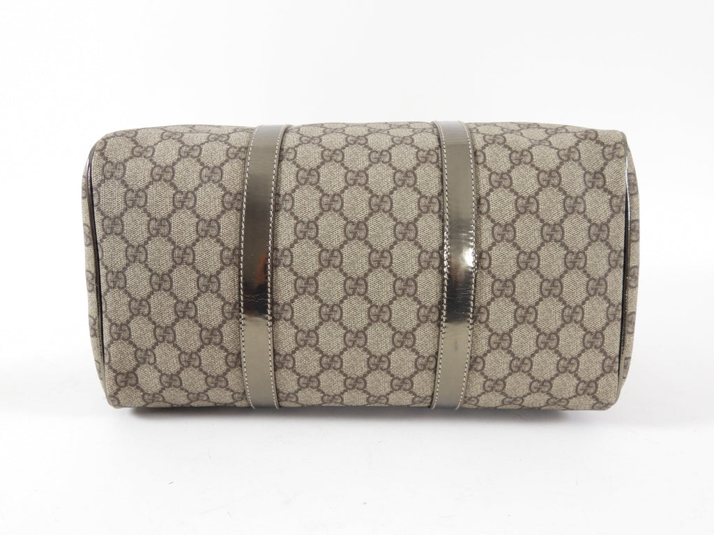 Gucci Monogram Supreme Boston Joy Pewter Bag