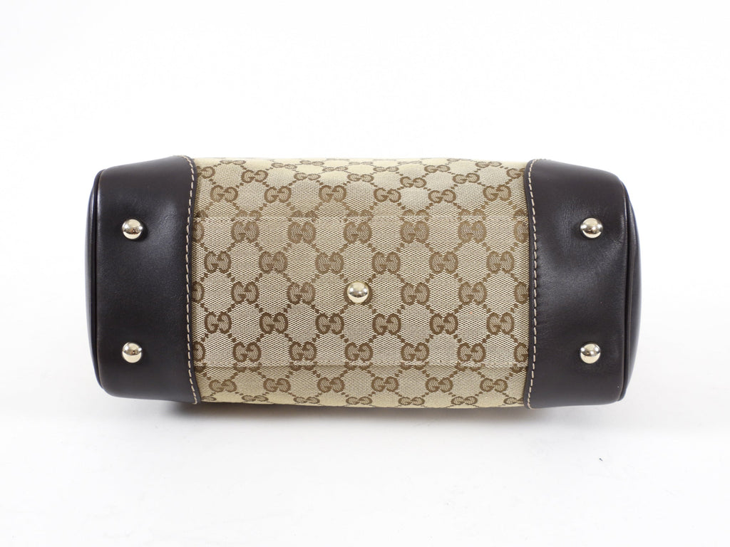 Gucci Monogram Mayfair Web Stripe Bow Tote Bag