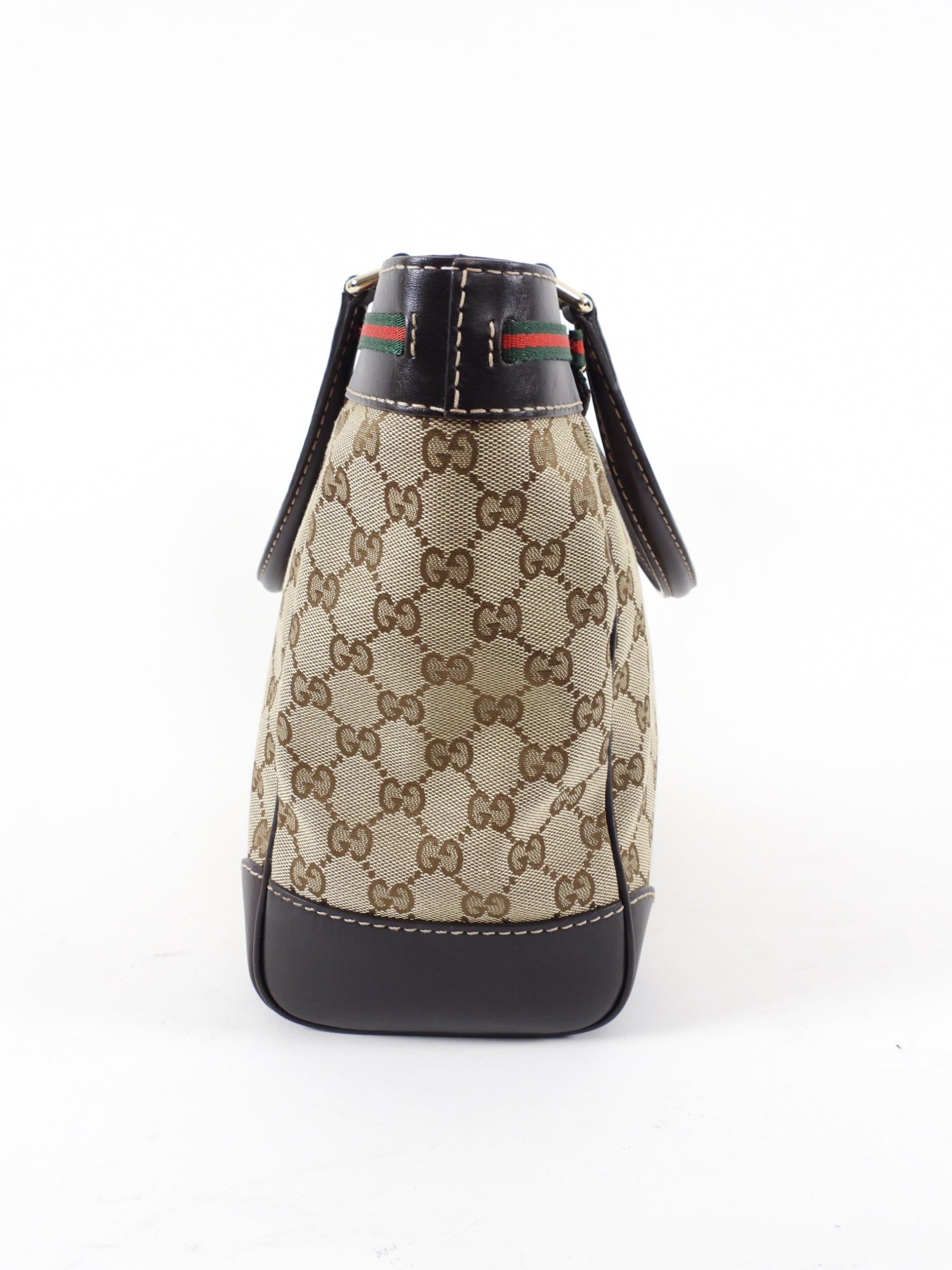 Gucci Monogram Mayfair Web Stripe Bow Tote Bag
