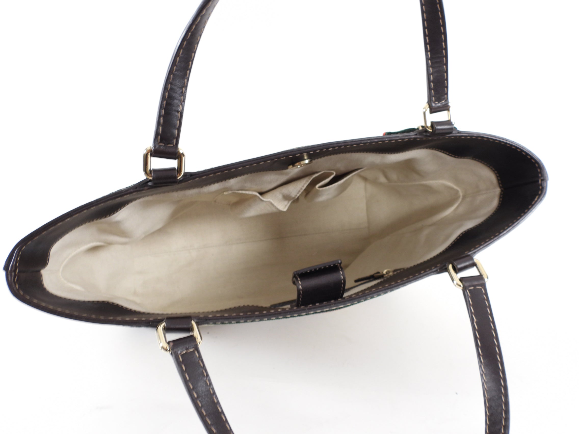 Gucci Monogram Mayfair Web Stripe Bow Tote Bag