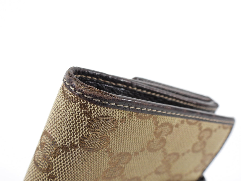 Gucci Princey Brown Monogram Bow Compact Wallet