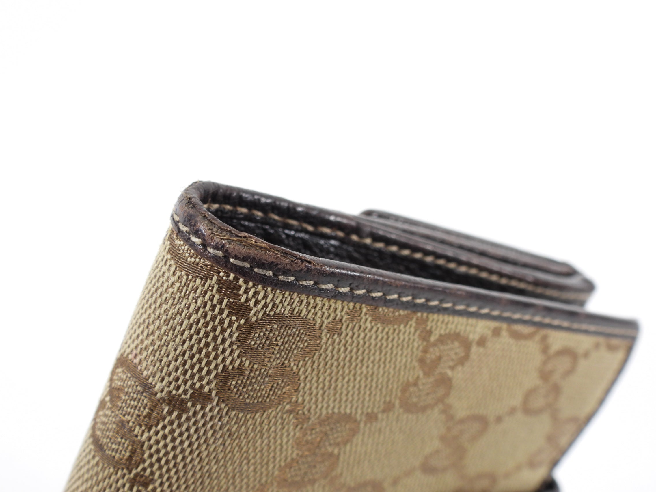 Gucci Princey Brown Monogram Bow Compact Wallet