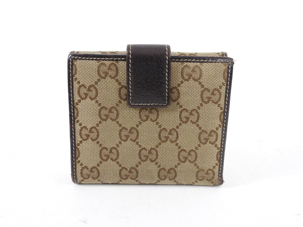 Gucci Princey Brown Monogram Bow Compact Wallet