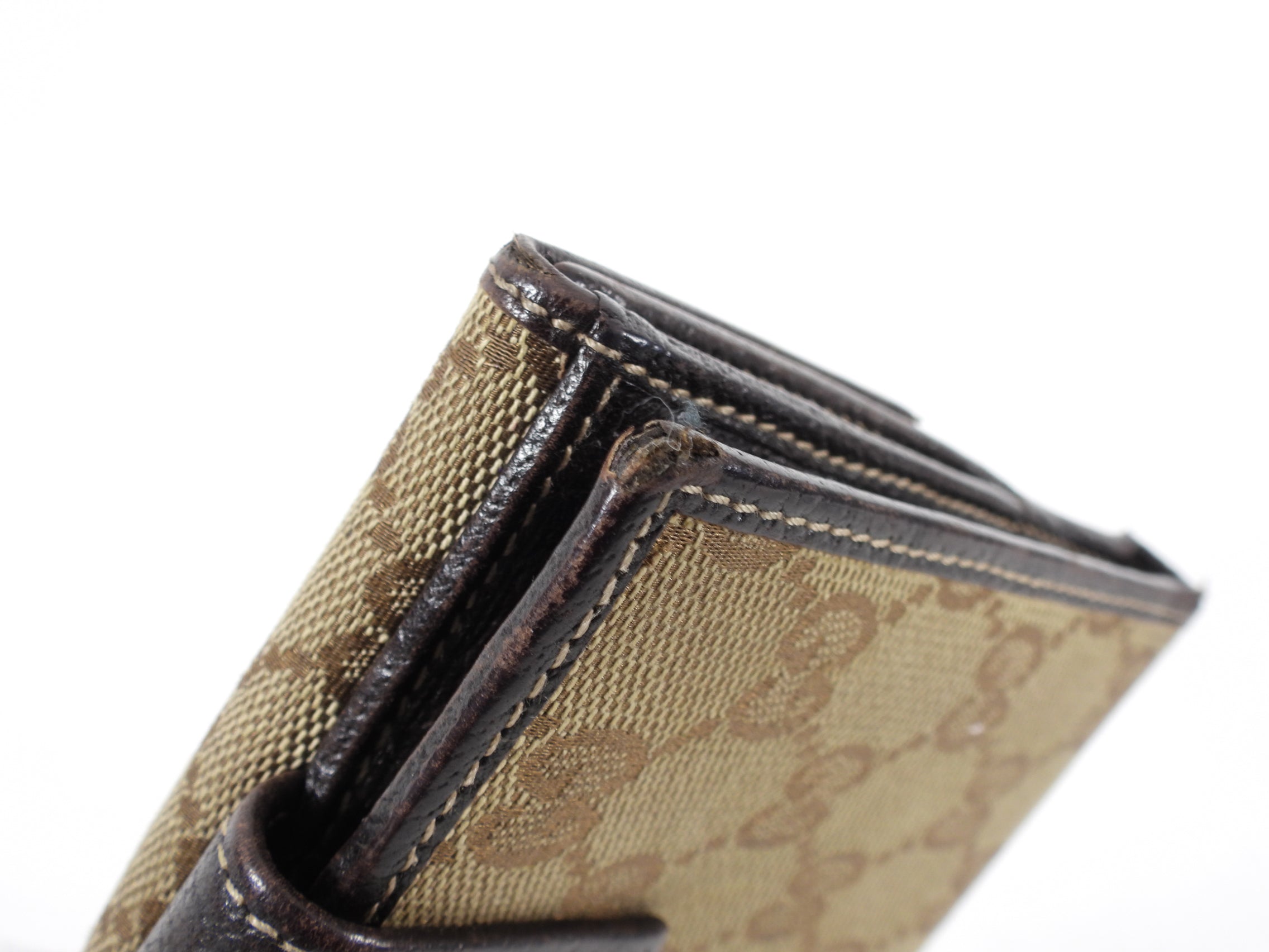 Gucci Princey Brown Monogram Bow Compact Wallet