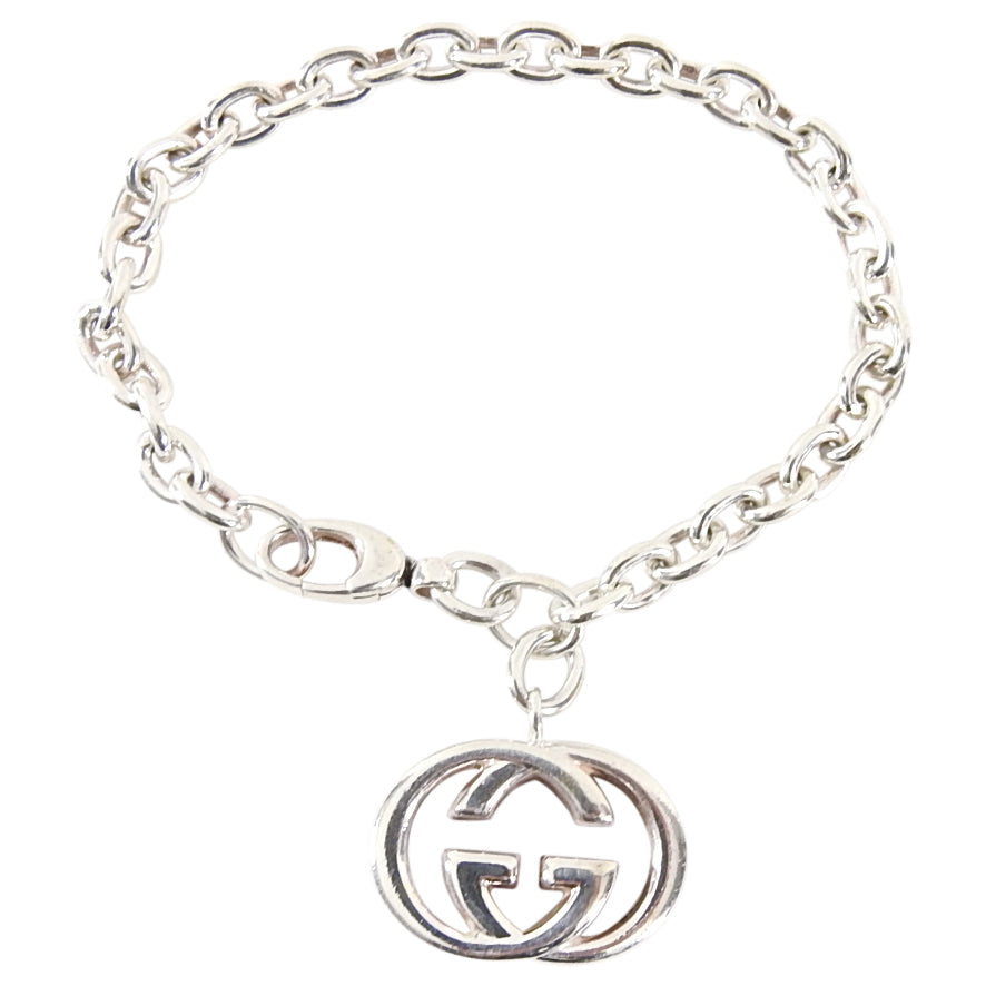 Gucci Sterling Silver GG Pendant Chain Bracelet - S