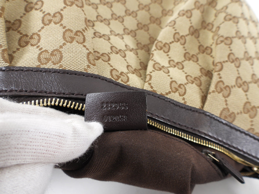 Gucci Monogram Canvas Brown Leather Sukey Hobo Bag