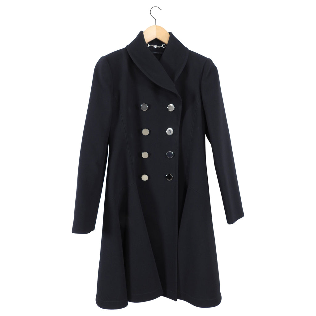 Gucci Black Fitted Coat with Silver Buttons - IT40 / USA 4